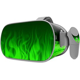 Decal Style Skin Wrap Compatible with Oculus Go Headset - Fire Green (Oculus NOT Included)