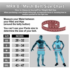 MRX Weight Lifting Belts Fitness Training Gym Back Support Belt 8" Wide (Blue, 2XL)