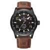 NAVIFORCE Sport Watches for Men Leather Band Waterproof Quartz Analog