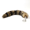 Fox Tail Keyring made from Striped Artificial Hair, Approx. 25