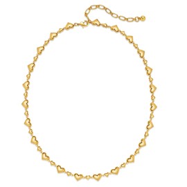 LILIE&WHITE Gold Heart Link Necklace for Women – Hypoallergenic and Tarnish-Resistant Jewellery – Adjustable Chain with Elegant Heart Motif – Gift for Anniversaries, and Special Occasions