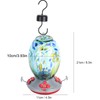 Hummingbirds Water Feeder Colorful Painting Glass Bird Feeding Tool for