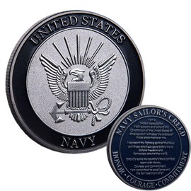 Navy Armed Forces Prayer Coin - USN Sailor's Creed Challenge Coin