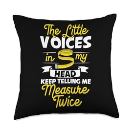 Measure Tape Tools Scale Measuring Throw Pillow, 18x18, Multicolor