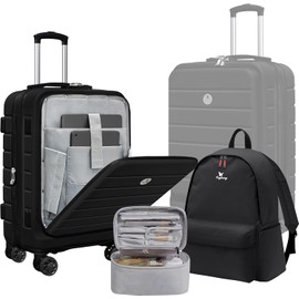 KEYTANG Classic KT777-20KPLUS2-BK-327, Black, Carry on-3 Pieces