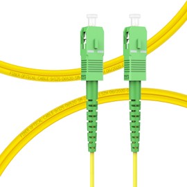 FLYPROFiber OS2 SC/APC to SC/APC Fiber Optic Cable 1M/3ft, Single Mode Fiber Patch Cable, Simplex, Length Option:0.5m-50m 9/125um OS1/OS2 Compatible Yellow LSZH OD-2.0mm 1M(3ft)