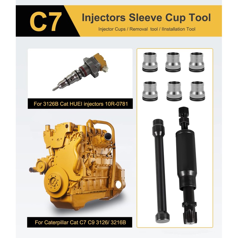 Yoursme for C7 Injector Sleeve Cup Removal Installation Tool with