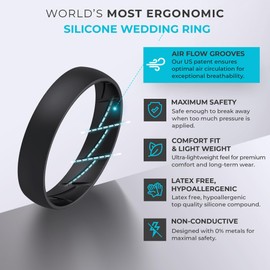 ThunderFit Silicone Rings for Him and Her, Rubber Engagement Bands Unisex - 4mm Width, 1.8mm Thick, 1/4/7 Variety Multipack (Pack I - Size 8.5-9 (19.40mm))