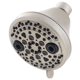 Oxygenics 88546 PowerMassage Brushed Nickel Fixed Shower Head, Modern Style, 5 Settings, 20-Inch