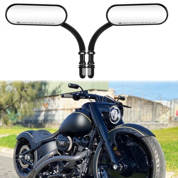KEEPDSGN Motorcycle Mini Oval Rear View Mirrors For Harley Davidson
