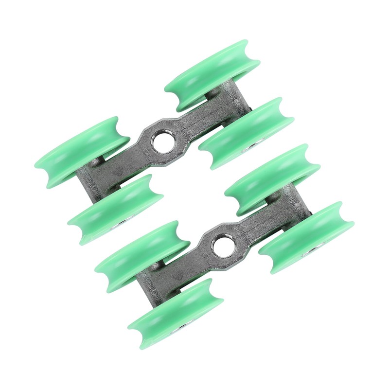 2Pcs UShaped Wheels Stainless Steel 4Wheel Small Rollers Shower Door