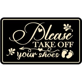 Please Take Off Your Shoes Doormat 30x17 Inch Funny Front Door Mat for Indoor Outdoor Entrance Non Slip Backing Mat for Home Entry Farmhouse Spring/Summer Mats Home Decor