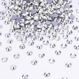 Meibite Hotfix Rhinestones Bulk, 1500PCS Silver Hot Fix Rhinestones for Clothes DIY Decoration Crafts, Silver, SS20, 4.6-4.8mm