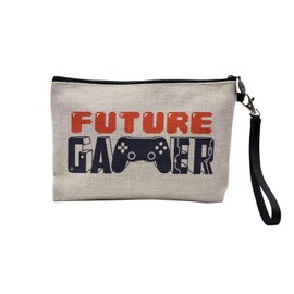 Tasche aus Leinen – Future Gamerr Video Games Geek – Kosmetiktasche aus Leinen in Leinenoptik – Geldbörse – 15 x 10 cm, leinen, 23.5 x 15 cm, Kosmetiktasche
