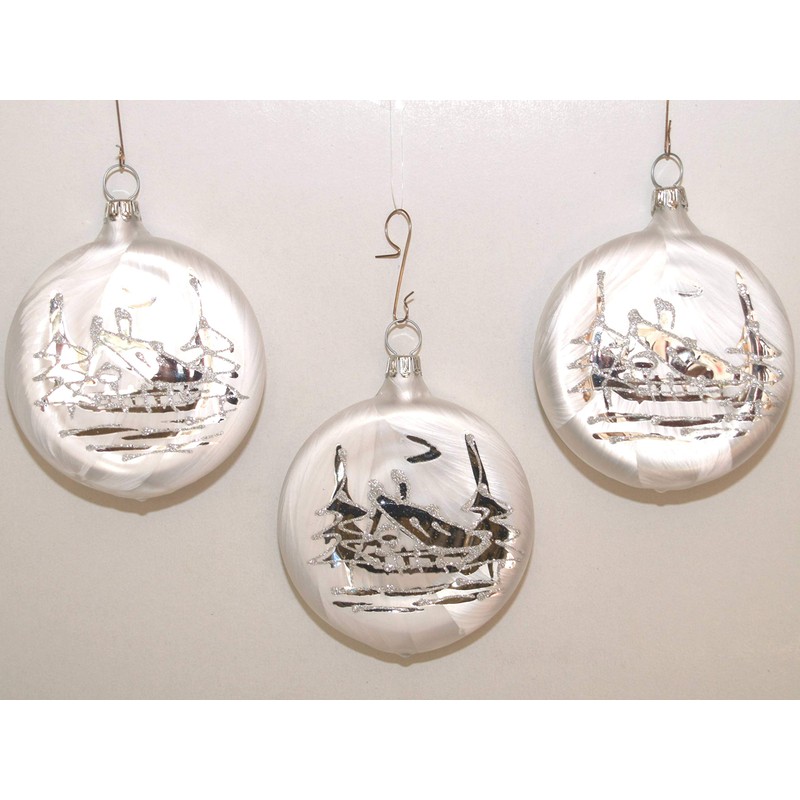 Christmas Tree Bauble "Winter" Taler round 3pieces per Box made