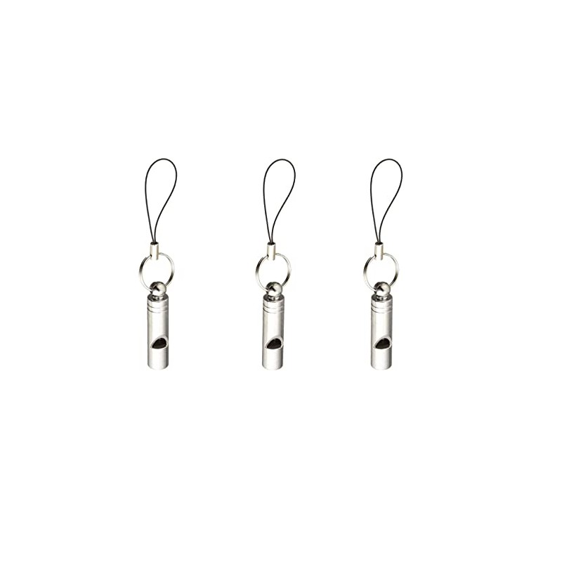 Compal Big Sound Emergency Whistle, Set of 3, Silver