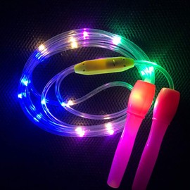 Cuerda de Saltar que Brilla en la Oscuridad, Cuerda de Saltar de Color Aleatorio con Luz LED Ajustable para Hombres, Mujeres y Niños (Color aleatorio)