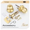 Leydebong 6 Pack Gold Ball Door Knobs with Lock, Keyless