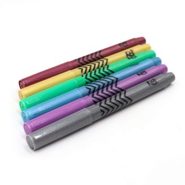 Marcadores Metalizados Kiut 6 pz Punto Fino Decora Papel Negro