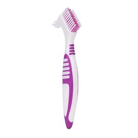 2 Cepillos de Limpieza para Dentaduras Postizas, Cepillo Portátil de Doble Cara para Dentaduras Postizas con Cerdas Multicapa para Limpieza de Dientes Postizos