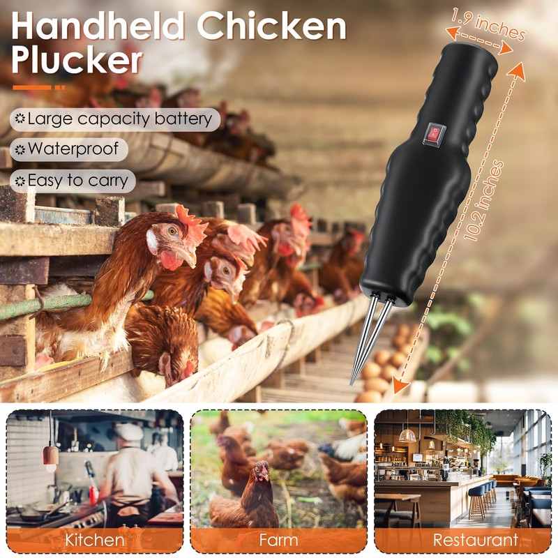 1 Pack Handheld Chicken Plucker, Electric Quick Poultry Plucker Machine