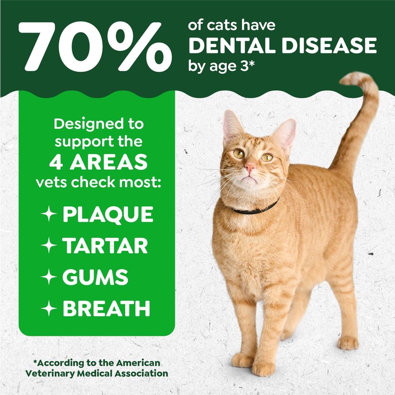 Greenies Feline Veterinarian-Recommended Adult Natural Dental Cat Treats, Oven Roasted
