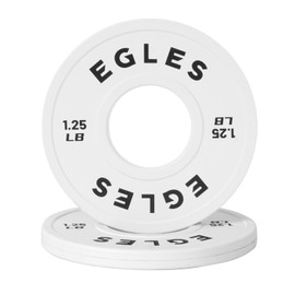 EGLES Change Plates Pair White 1.25LB Rubber-Coated Weight Plates in Pairs, Olympic Bumper Plates, Color-Coded, IWF Standard, Fit 2-Inch Barbells Strength Training Weight Plates Gym & Fitness