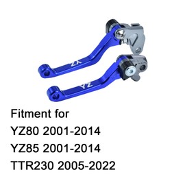 KZLM Motorcycle CNC Foldable Clutch Brake Lever Pivot Handle for YZ80 YZ85 2001-2014 TTR230 2005-2023 Dirt Bike (Blue)