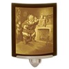 The Porcelain Garden Santa's Surprise - Curved Fine Porcelain Lithophane