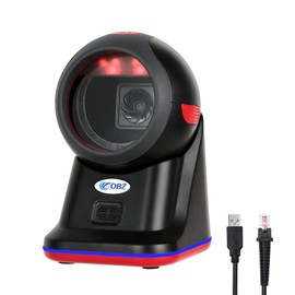 1D 2D QR Barcode Reader, Omnidirectional Barcode Scanner Hands-Free Auto Detection Omnidirectional Compatible with MAC/Windows/Android/Linux Sensor Pixel 1280 USB POS Ultra Wide Angle Medical GS1 Databar Limited Edition and GS1 128 (Red)