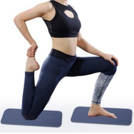 TEP Ultralight Non-slip Mini Yoga Mat for Knee Protection, 2-pack 6mm Blue 2P 5ea