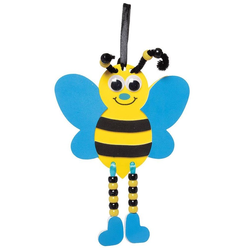 Baker Ross FC724 Foam Rubber Beetle Craft Set with Beads