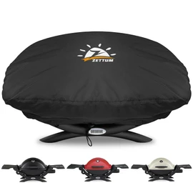 Zettum Grill Cover for Weber Q100/1000 Series, Grill Cover for 7110 Grill Heavy Duty & Waterproof, PU Cover for Weber Q1200, Q1400, Q1000, Q140, Q120 and Q100 (67 L x 44 W x 31 H cm)
