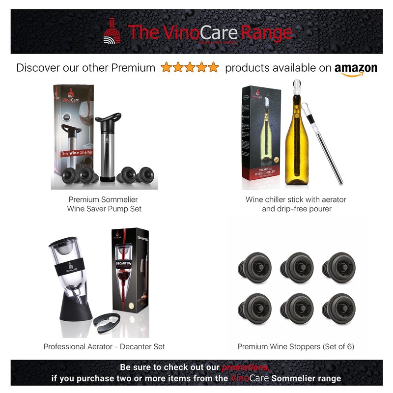 Vinocare Wine Aerator, Decanter with Drop-Free Stand, Professional Version with