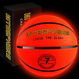 MoKasi Glow in The Dark Basketball for Kids Ages 8-15 - Nighttime Play Safe Exciting - Size 7, 29.5", LED Light Up Basket Ball - Cool Easter Stuff Birthdat Gift for Active Teens Boys