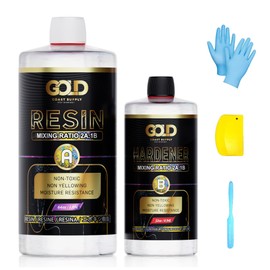 Gold Coast Supply Deep Pour Epoxy Resin 96oz for River Tables, Crafts & Art Castings - 2:1 Ratio Non-Toxic, Self Leveling, Up to 4" Pouring Depth (64oz Resin + 32oz Hardener) (2.84L)