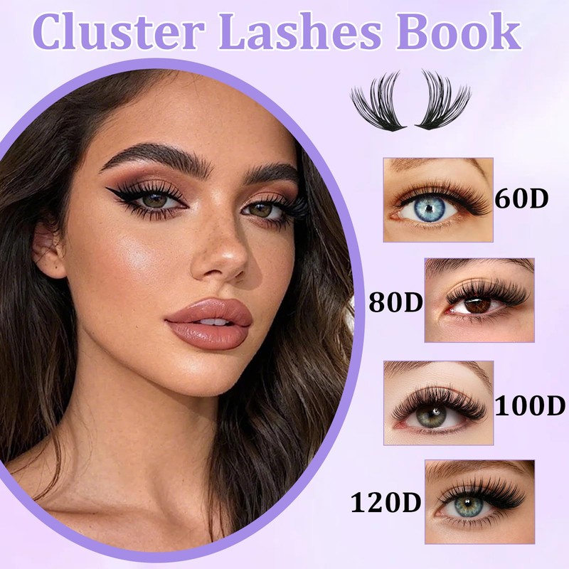 YOCHLEY 608 PCS Individual Eyelashes Lash Clusters, Cluster Lashes Kit