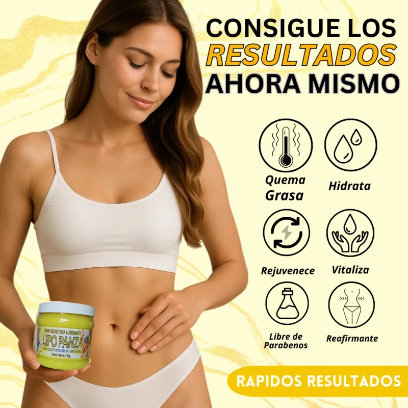 Crema Reductora Temogenico Lipo Panza Chupa Jengibre