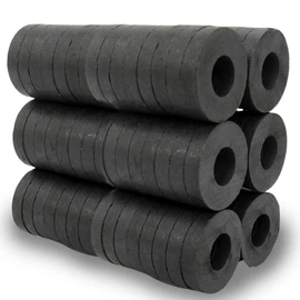 Pack of 100 Ring Magnet, Diameter 17.5 mm x 7.5 mm x 3 mm Ferrite Ring Magnet with Hole, Magnetic Ring, Heavy Duty Ring Magnets, Magnetic Disc with Hole Ring for Industry, DIY, Crafts, Science