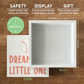 Baseball Nursery Desk Decor Sign, Sports Nursery Decor for Boy's Bedroom Playroom Toy Room Toddler Baseball Decoration Wooden Sign, Dream Big Little One