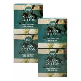 Clean Cotton 클린 코튼 천연비누 4개 세트 순수 비누 바디세안 Clean Cotton Natural Soap 4 Piece Set Pure Soap Body Cleansing