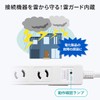 Sanwa Supply TAP-SPWMG24-3 Lightning Guard Tap, 2P, 4 Openings, 9.8