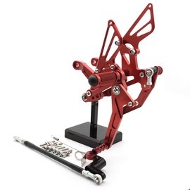 PROCNC Motorcycle Aluminum Rearsets Foot pegs Rear sets Footrest Fit for Kawasaki Z900 2017 2018 2019 (Red)