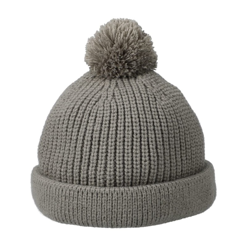 Basic Ench Pon Low Watch Knit Cap, Hat, Shallow Pom