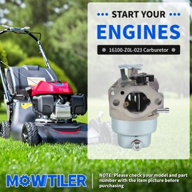 16100-Z0L-023 GCV160 Carburetor with Air Filter Kit for Honda GCV160A GCV160LA GCV160LA0 HRR216 HRT216 HRS216 Lawn Mower Engine Replace 16100-ZM0-804 16100-ZM0-023 Carb Manual Choke