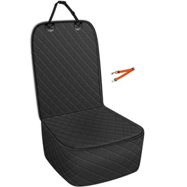 Front Pet Seat Cover Skyour Protector for Dogs Cats Car Nonslip Scratchproof Waterproof Washable Pets Front Seats Covers for Cars Trucks SUVs Vans (Black)