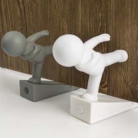 Cute Door Stop, Decorative and Sturdy, Decorative Door Stop, Lower Front Wedge Suitable for More Doors, White&Gray() - Color: White & Gray