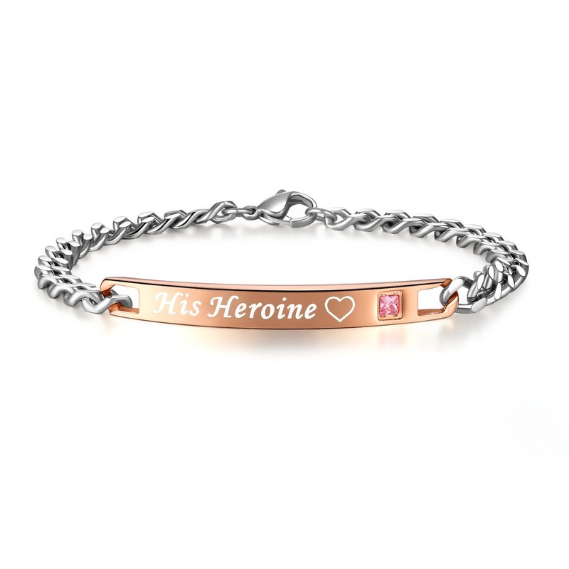 His or Hers Matching Set His Heroine Her Hero Titanium