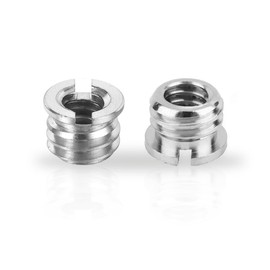 3/8" Female to 1/4" Female Screw Thread Adapter,Through Alloy Steel Thread Convert Screw Adapter for Camera Tripod,MIC Stand,Computer Tray, Projector Tray, Laptop Tray Platform Holder Pallet (Pack 2)