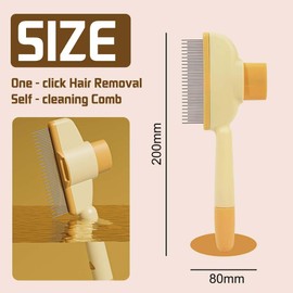 LAJUP Fellblitz Bürste Selbstreinigender Haustierbürste Katzenbürste Für Lang Und Kurzhaarpflege, Haustierkamm Zum Entfernen Von Matthaar, Knoten Und Verwicklungs(Gelb)